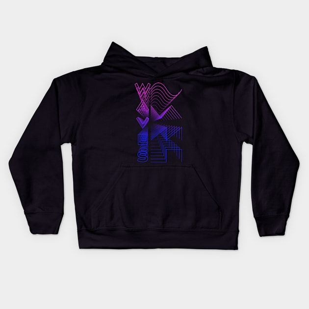 Waves Waveform Audio Digital Design Modular Gift Kids Hoodie by star trek fanart and more